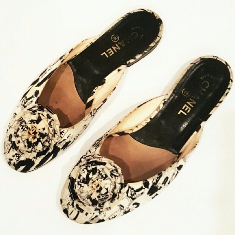 CHANEL 38 Womens shoes VINTAGE RARE SHOES PRINT